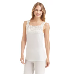 Cuddl Duds® SofTech Lace-Trim Tank - Women's -Cuddl Duds Clothing Sales 1705304 Ivory