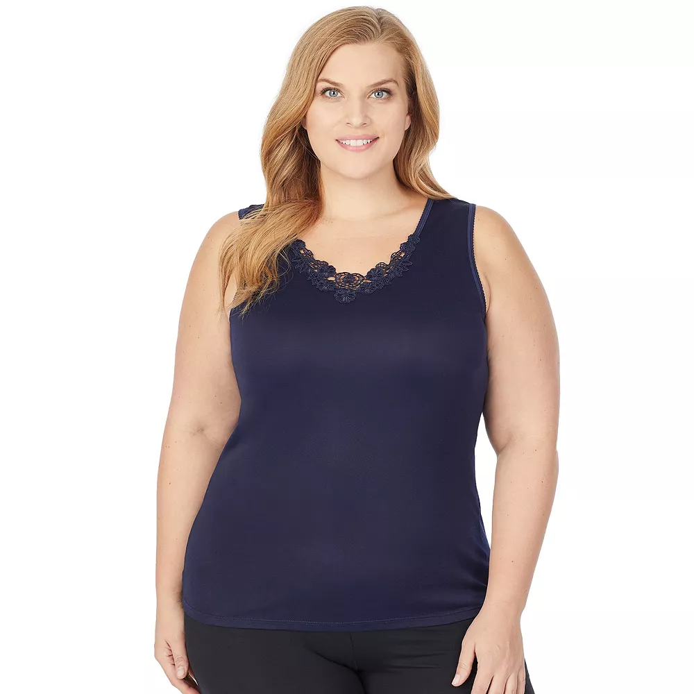 Plus Size Cuddl Duds® SofTech Venice Lace-Trim Tank 2 Plus Size Cuddl Duds® SofTech Venice Lace-Trim Tank - Image 2