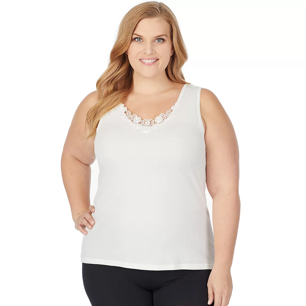 Plus Size Cuddl Duds® SofTech Venice Lace-Trim Tank 5 Plus Size Cuddl Duds® SofTech Venice Lace-Trim Tank - Image 5