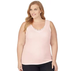Plus Size Cuddl DudsĀ® SofTech Venice Lace-Trim Tank