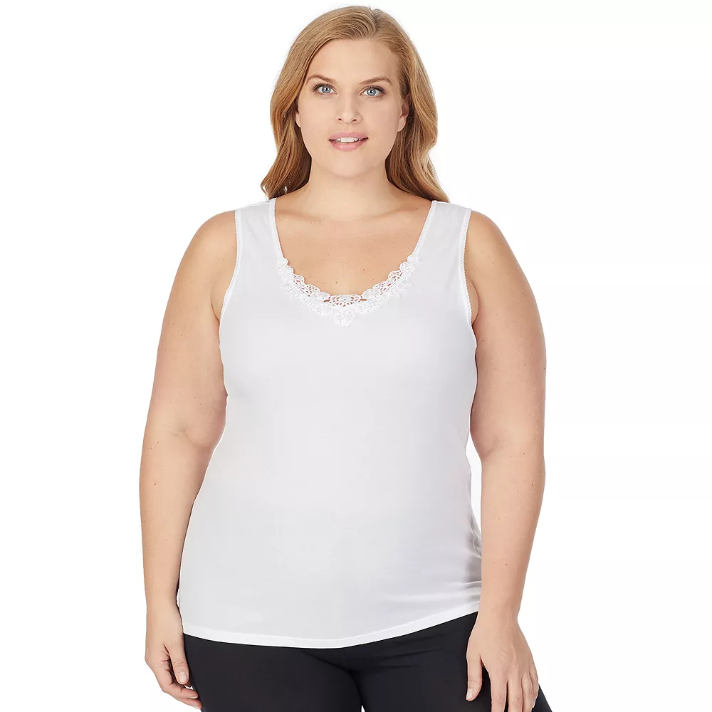 Plus Size Cuddl Duds® SofTech Venice Lace-Trim Tank 4 Plus Size Cuddl Duds® SofTech Venice Lace-Trim Tank - Image 4