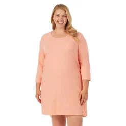 Plus Size Cuddl Duds® Essentials Long Sleeve Sleepshirt -Cuddl Duds Clothing Sales 2594845 Coral Heather