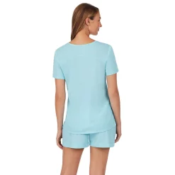 Women's Cuddl Duds® Pajamas: Essential Sleep Tee & Boxers Set -Cuddl Duds Clothing Sales 2642178 ALT
