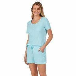 Women's Cuddl Duds® Pajamas: Essential Sleep Tee & Boxers Set -Cuddl Duds Clothing Sales 2642178 ALT2