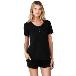 Women's Cuddl DudsĀ® Pajamas: Essential Sleep Tee & Boxers Set