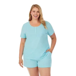 Plus Size Cuddl Duds Essentials Pajama Tee & Pajama Boxers Sleep Set 9 Plus Size Cuddl Duds Essentials Pajama Tee & Pajama Boxers Sleep Set -Cuddl Duds Clothing Sales 3034455 Aqua Heather