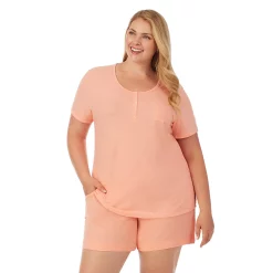 Plus Size Cuddl Duds Essentials Pajama Tee & Pajama Boxers Sleep Set 8 Plus Size Cuddl Duds Essentials Pajama Tee & Pajama Boxers Sleep Set -Cuddl Duds Clothing Sales 3034455 Coral Heather