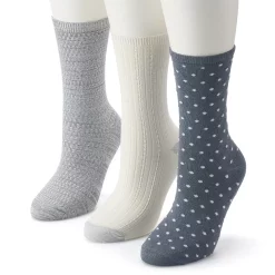 Women's Cuddl Duds® 3-Pack Everyday Crew Socks -Cuddl Duds Clothing Sales 3516568 Gray
