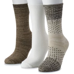 Women's Cuddl Duds® 3-Pack Everyday Crew Socks -Cuddl Duds Clothing Sales 3516568 Java