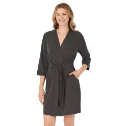 Women's Cuddl Duds® Essentials Wrap Robe -Cuddl Duds Clothing Sales 3732588 Charcoal Heather