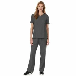 Women's Cuddl Duds® Scrubs Classic V-Neck Top -Cuddl Duds Clothing Sales 4317894 ALT3
