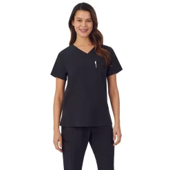 Petite Cuddl Duds® Scrubs Classic V-Neck Top 12 Petite Cuddl Duds® Scrubs Classic V-Neck Top -Cuddl Duds Clothing Sales 4317900 Black