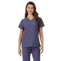 Petite Cuddl Duds® Scrubs Classic V-Neck Top 11 Petite Cuddl Duds® Scrubs Classic V-Neck Top -Cuddl Duds Clothing Sales 4317900 Navy Heather