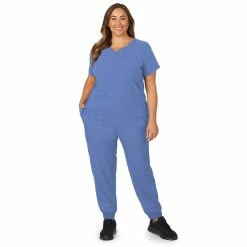 Plus Size Cuddl Duds® Scrubs Classic V-Neck Top -Cuddl Duds Clothing Sales 4319958 ALT2