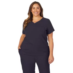 Plus Size Cuddl Duds® Scrubs Classic V-Neck Top -Cuddl Duds Clothing Sales 4319958 Black