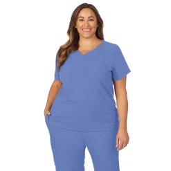 Plus Size Cuddl Duds® Scrubs Classic V-Neck Top -Cuddl Duds Clothing Sales 4319958 Ceil Heather