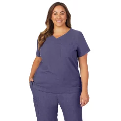 Plus Size Cuddl Duds® Scrubs Classic V-Neck Top -Cuddl Duds Clothing Sales 4319958 Navy Heather