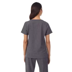Women's Missy Cuddl Duds® Scrubs V-neck Top With 3 Pockets -Cuddl Duds Clothing Sales 4320323 ALT