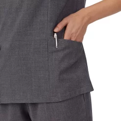 Petite Cuddl Duds® Scrubs V-Neck Top With 3 Pockets -Cuddl Duds Clothing Sales 4320369 ALT2