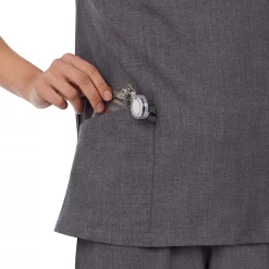 Petite Cuddl Duds® Scrubs V-Neck Top With 3 Pockets -Cuddl Duds Clothing Sales 4320369 ALT3