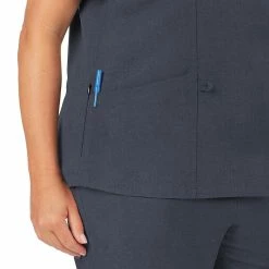 Plus Size Cuddl Duds® Scrubs Pocketed V-Neck Top -Cuddl Duds Clothing Sales 4320425 ALT4