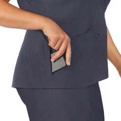 Plus Size Cuddl Duds® Scrubs Pocketed V-Neck Top -Cuddl Duds Clothing Sales 4320425 ALT5