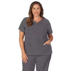 Plus Size Cuddl DudsĀ® Scrubs Pocketed V-Neck Top