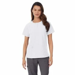 Petite Cuddl Duds® Scrubs Top With 2 Pockets 12 Petite Cuddl Duds® Scrubs Top With 2 Pockets -Cuddl Duds Clothing Sales 4320459 White