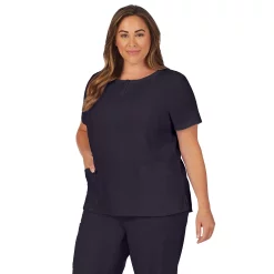 Plus Size Cuddl Duds® Scrubs Henley Top With 2 Pockets 12 Plus Size Cuddl Duds® Scrubs Henley Top With 2 Pockets -Cuddl Duds Clothing Sales 4320991 Black