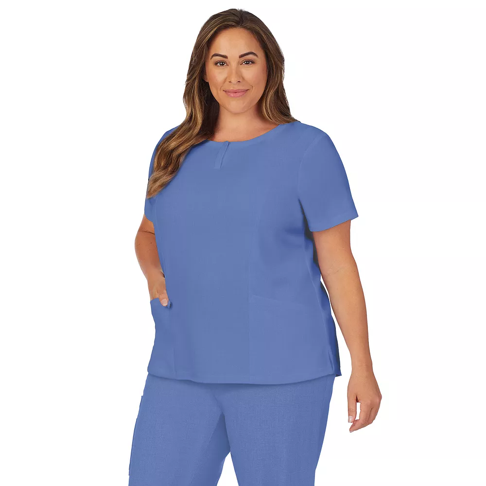 Plus Size Cuddl Duds® Scrubs Henley Top With 2 Pockets 3 Plus Size Cuddl Duds® Scrubs Henley Top With 2 Pockets - Image 3