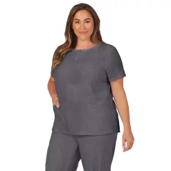Plus Size Cuddl DudsĀ® Scrubs Henley Top With 2 Pockets