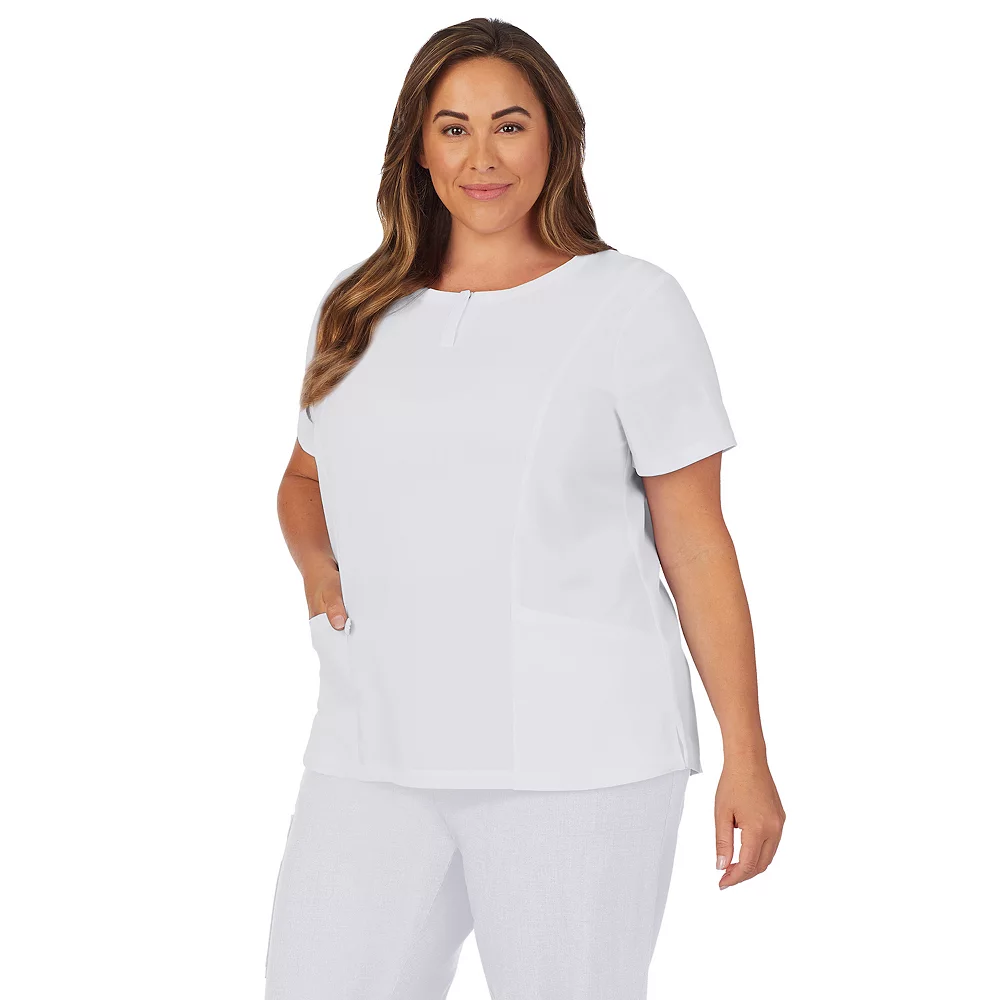 Plus Size Cuddl Duds® Scrubs Henley Top With 2 Pockets 2 Plus Size Cuddl Duds® Scrubs Henley Top With 2 Pockets - Image 2