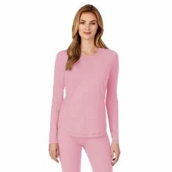 Petite Cuddl Duds® Under Scrubs Crewneck Top -Cuddl Duds Clothing Sales 4321107 Cameo Pink