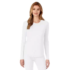 Petite Cuddl Duds® Under Scrubs Crewneck Top -Cuddl Duds Clothing Sales 4321107 White