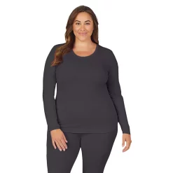 Plus Size Cuddl Duds® Under Scrubs Crewneck Top -Cuddl Duds Clothing Sales 4321151 Charcoal
