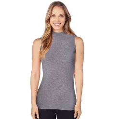 Women's Cuddl Duds® Stretch Softwear Sleeveless Mockneck Tank -Cuddl Duds Clothing Sales 5045716 Charcoal Heather