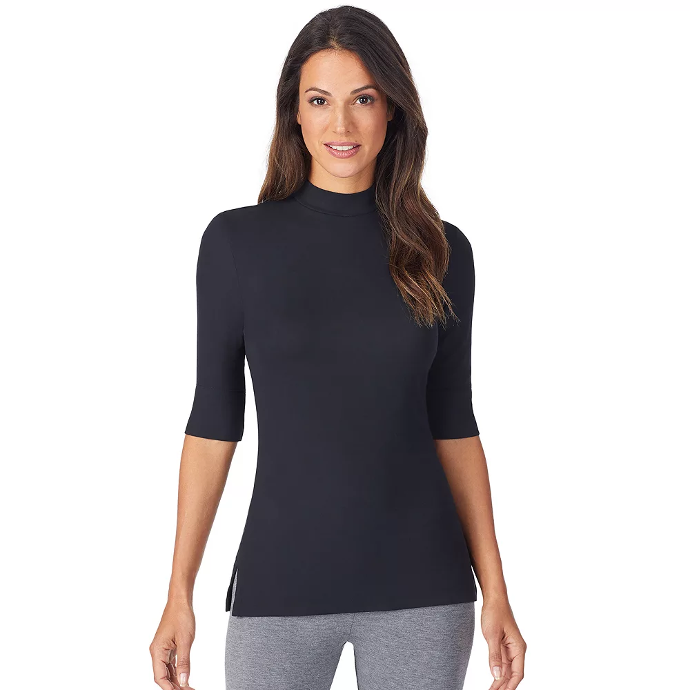 Women's Cuddl Duds® Softwear with Stretch Elbow Sleeve Mockneck Top 1 Women's Cuddl Duds® Softwear with Stretch Elbow Sleeve Mockneck Top