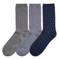 Women's Cuddl Duds® 3-Pack Plushfill* Midweight Birdseye & Ribbed Crew Socks -Cuddl Duds Clothing Sales 5149602 ALT