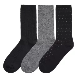 Women's Cuddl Duds® 3-Pack Plushfill* Midweight Birdseye & Ribbed Crew Socks -Cuddl Duds Clothing Sales 5149602 ALT3