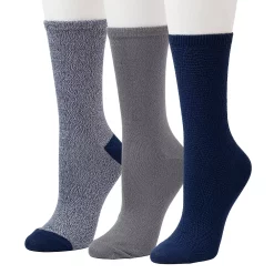 Women's Cuddl Duds® 3-Pack Everyday Plushfill* Midweight Geometric Textured Crew Socks