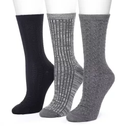 Women's Cuddl Duds® 3-Pack Scattered Birdseye Spacedye Tuckstitch Crew Socks 6 Women's Cuddl Duds® 3-Pack Scattered Birdseye Spacedye Tuckstitch Crew Socks -Cuddl Duds Clothing Sales 5257168 Taupe Twist