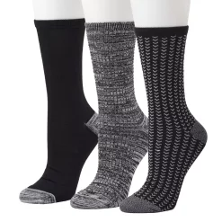 Women's Cuddl Duds® 3-Pack Plushfill* Birdseye Spacedye Check Crew Socks