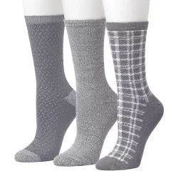Women's Cuddl Duds® 3-Pack Plushfill* Plaid Crew Socks