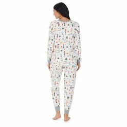 Women's Cuddl Duds® Velour Fleece V-Neck Pajama Top and Banded Bottom Pajama Pants Sleep Set -Cuddl Duds Clothing Sales 5588941 ALT