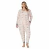Plus Size Cuddl Duds® Velour Fleece V-Neck Pajama Top and Banded Bottom Pajama Pants Sleep Set
