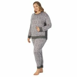 Plus Size Cuddl Duds® Kangaroo Pocket Pajama Top and Banded Bottom Pajama Pants Sleep Set 14 Plus Size Cuddl Duds® Kangaroo Pocket Pajama Top and Banded Bottom Pajama Pants Sleep Set -Cuddl Duds Clothing Sales 5590152 ALT2