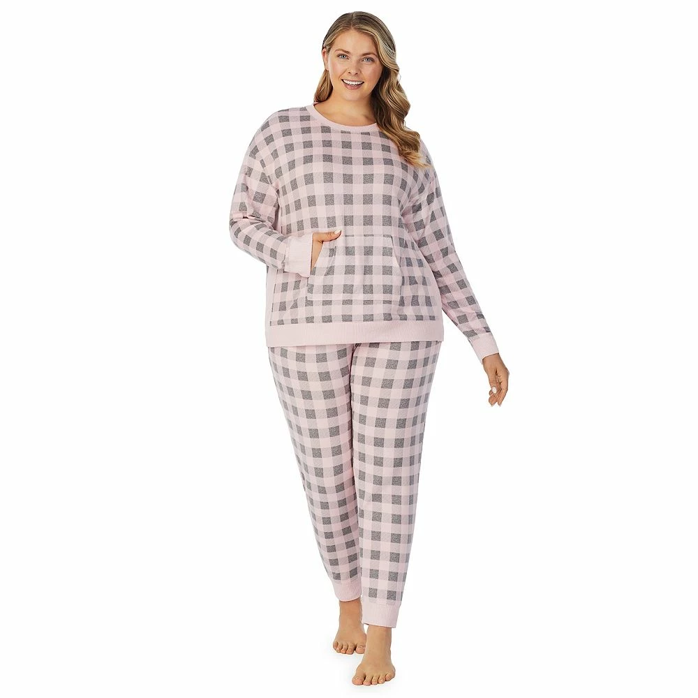 Plus Size Cuddl Duds® Kangaroo Pocket Pajama Top and Banded Bottom Pajama Pants Sleep Set 3 Plus Size Cuddl Duds® Kangaroo Pocket Pajama Top and Banded Bottom Pajama Pants Sleep Set - Image 3