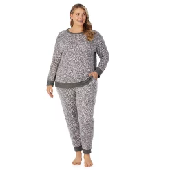 Plus Size Cuddl DudsĀ® Kangaroo Pocket Pajama Top and Banded Bottom Pajama Pants Sleep Set