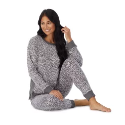 Petite Cuddl Duds® Kangaroo Pocket Pajama Top and Banded Bottom Pajama Pants Sleep Set -Cuddl Duds Clothing Sales 5590153 ALT4