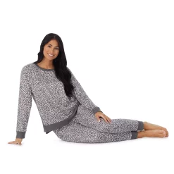 Petite Cuddl Duds® Kangaroo Pocket Pajama Top and Banded Bottom Pajama Pants Sleep Set -Cuddl Duds Clothing Sales 5590153 ALT5